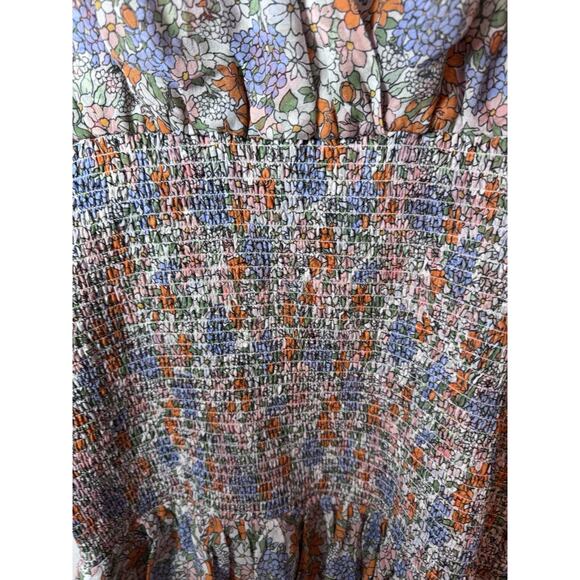 Veronica Beard Mini Dress Women Multi Saera Floral Silk Smocked Size 4 NWT $648 - Picture 6 of 12